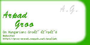 arpad groo business card